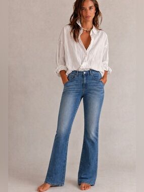 Levi's Medium Blue Flare High-Rise Jeans